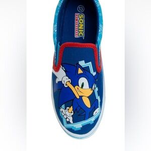 NWT Sonic the Hedgehog Kids Blue Slip-On Sneakers size 12